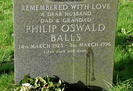 BALLS Philip Oswald 1923-1996